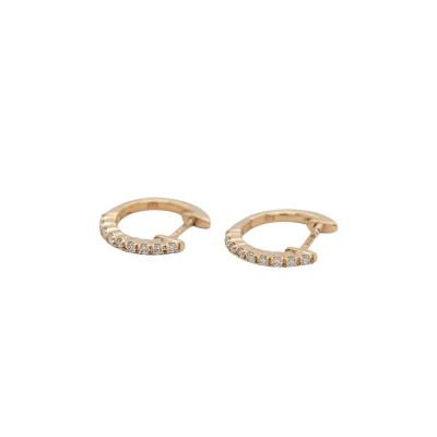 0.17ct Diamond & 9ct Gold Hinged Hoop Earrings ( 12.5mm x 1.5mm)