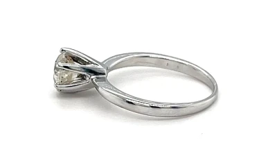 0.75ct Diamond & 18ct White Gold 6 Claw Solitaire Ring 3.2g