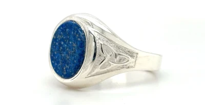 Sterling Silver & Lapis Lazuli Signet Ring 6.8g