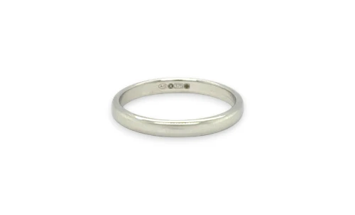 9ct White Gold 2.5mm Slight Court Wedding Band 1.98g