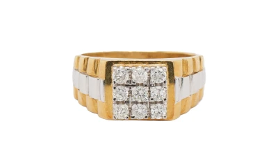 0.50ct Natural Diamond & 18ct Gold Rolex Style Ring 9.14g