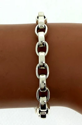 Solid Sterling SIlver 6.8mm Belcher Bracelet 32.8g ( Upto 9 Inch)