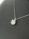 1.01ct Lab Grown Diamond & 9ct White Gold Solitaire Pendant 16/18Inch