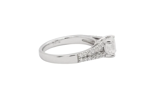 1.57ct Natural Radiant Cut Diamond & 18ct White Gold Solitaire Ring 3.88g