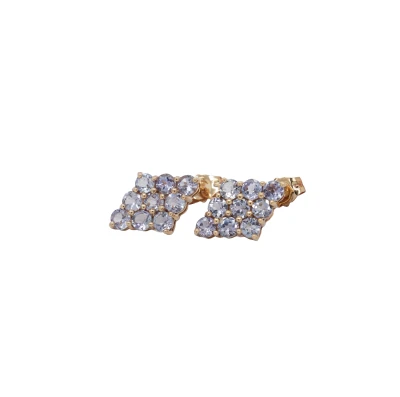 1.00ct Lavender Quartz & 9ct Gold Stud Earrings (12.3 x 8.3mm) -1.2g