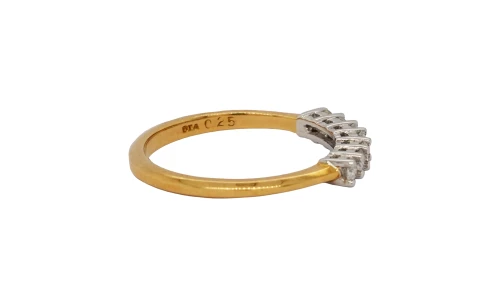 0.25ct Natural Diamond & 18ct Gold 7 Stone Eternity Ring 1.9g