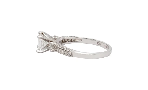 1.18ct Natural Diamond & 18ct White Gold Solitaire Ring 3.1g