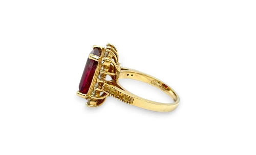 5.50ct Tourmaline & 1.00ct Diamond Halo/Dress Ring- 14ct Gold 7.0g