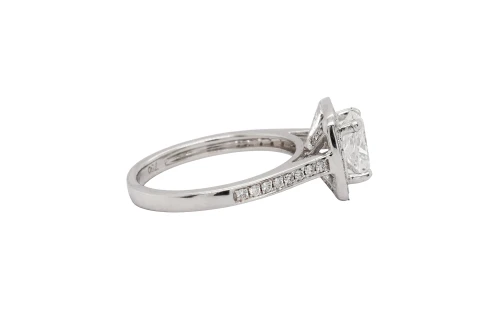 1.31ct Natural Diamond & 18ct White Gold Halo/Solitaire Ring 3.44g