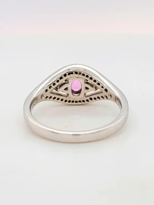 1.00ct Pink Sapphire & 0.65ct Diamond Solitaire Ring Platinum Ring 7.1g