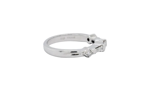 0.53ct Natural Diamond & 18ct White Gold 3.0mm Fancy Wedding/Eternity Band 3.9g