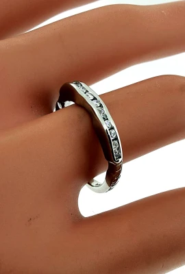 0.41ct Diamond & Platinum Eternity/Wedding Curved Band ( shape to fit) 4.46g