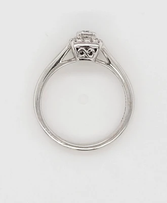 0.25ct Diamond & 18ct White Gold Halo/Solitaire Ring 3.0g