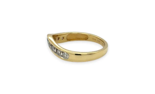 0.50ct Natural Diamond & 18ct Gold  3.6mm Channel Set Wishbone Wedding/Eternity Band 3.81g