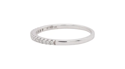 0.15ct Natural Diamond & 9ct White Gold Eternity/Wedding Band 1.65g