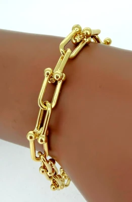 9ct Gold Fancy Linked 8.8mm Bracelet 7.5g