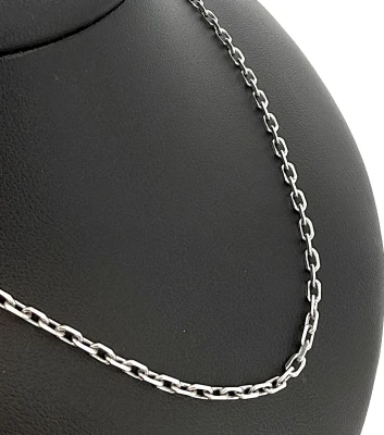 9ct White Gold 2.1mm Diamond Cut Belcher Chain 5.2g, 18 inch