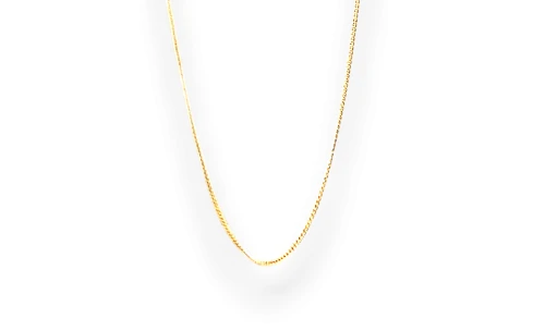 Fancy 9ct Gold 0.85mm Fine Curb Chain - 18 Inch