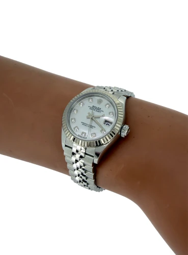 Rolex 28mm Datejust 18ct White Gold & Stainless Steel - Mother of Pearl Diamond Dial- 2022 Box & Papers