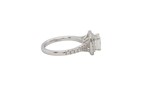 1.37ct Natural Diamond & Platinum Halo/Solitaire Ring 5.6g