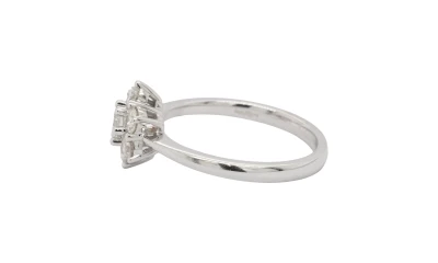 0.72ct Natural Diamond & 18ct White Gold Cluster Ring 3.45g
