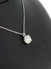 1.01ct Lab Grown Diamond & 9ct White Gold Solitaire Pendant 16/18Inch