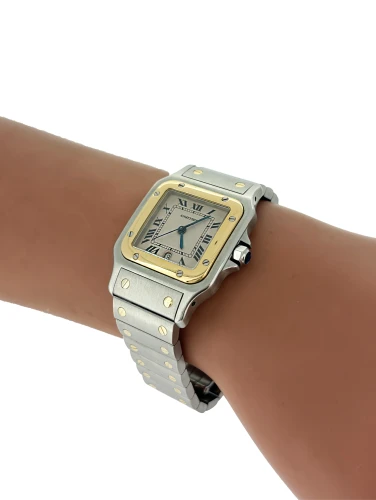 Cartier 29mm Santos Galbee - 18ct Gold & Stainless (Steel Circa 2010) Model: 1566