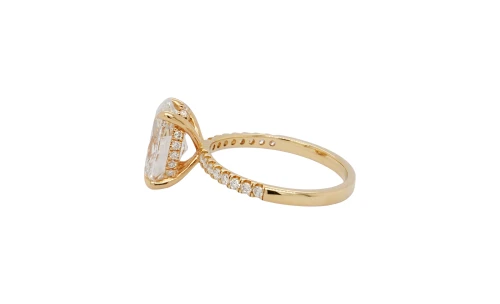 3.30ct Lab Grown Diamond & 18ct Gold Solitaire ( Hidden Halo ) 3.70g
