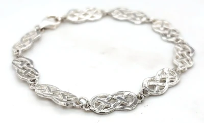 Solid Sterling Silver 7.4mm Celtic Link Bracelet 8.0g 7.25Inch