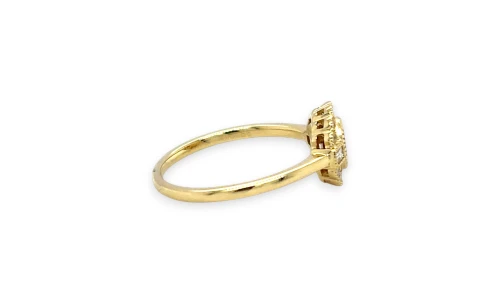 0.72ct Natural Ruby & Diamond Halo Ring- 9ct Gold 2.0g