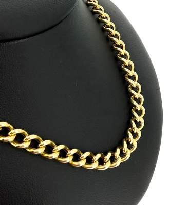 9ct Gold 6.1mm Deep Linked Curb Chain 22 Inch 19.7g