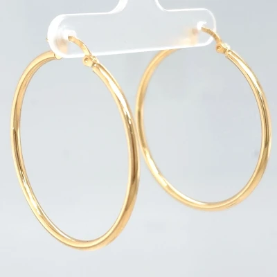 9ct Yellow Gold ( 38mm x 2.3mm)  Hoop Earrings 1.6g