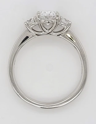 1.49ct Lab Grown Diamond & Platinum Trilogy Ring 5.3g Size M