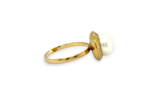 Cultured Pearl & 9ct Gold Dress Ring 2.0g