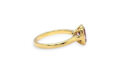 1.00ct Natural Amethyst & 9ct Gold Rub Over Solitaire 2.51g