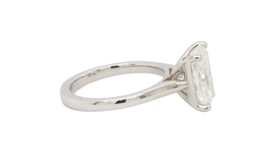 3.03ct Lab Grown Radiant Cut Diamond & Platinum Solitaire Ring 6.84g