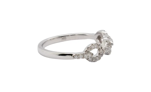 0.24ct Natural Diamond & 9ct White Gold 5.0mm Dress Ring 1.9g