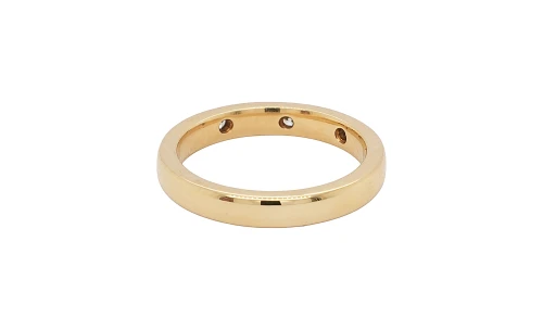 0.05ct Diamond & 18ct Gold 3mm Wedding Band 3.7g