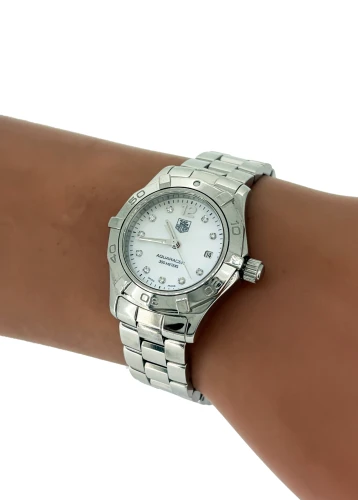 Ladies Tag Heuer Aquaracer-Stainless Steel Mother of Pearl & Diamond Dial - 2009 Box & Papers WAF1415