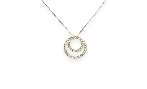 0.25ct Natural Diamond & 18ct White Gold Swirl Pendant (13.0 x 13.0 x5.5mm) 1.4g