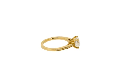 2.06ct Lab Grown Diamond & 9ct Yellow Gold Solitaire Ring  2.9g Size:M