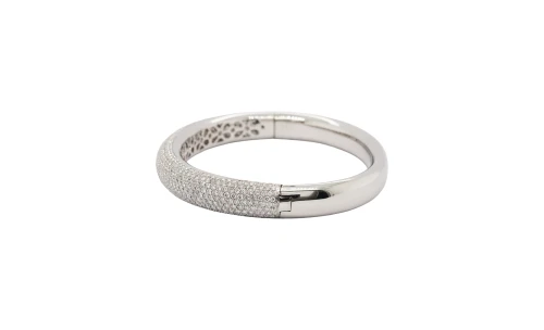 6.00ct Natural Diamond & 18ct White Gold 10.00mm Bangle 41.3g