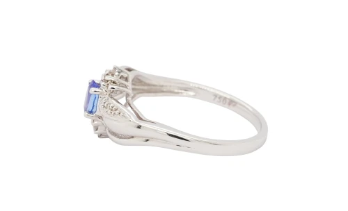 0.25ct Tanzanite & Diamond 18ct White Gold Dress Ring 3.3g