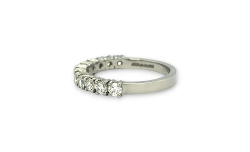 1.00ct Natural Diamond & Platinum (50% Set) Wedding/Eternity Band 4.7g