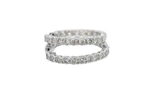 2.12ct Natural Diamond & 9ct White Gold Hoop Earrings (29mm) 7.4g