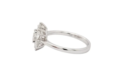 1.31ct Natural Diamond & 18ct White Gold Cluster Ring 3.8g
