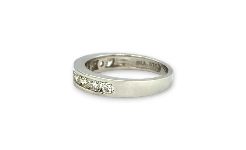0.75ct Natural Diamond & 18ct White Gold 4.0mm Eternity/Wedding Band 3.4g
