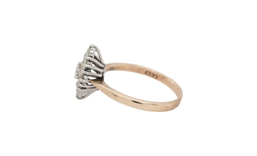 0.50ct Natural Diamond & 9ct Gold Cluster Ring 2.4g