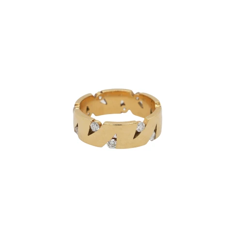 0.50ct Diamond & 18ct Gold Fancy Wedding Band 6.2g