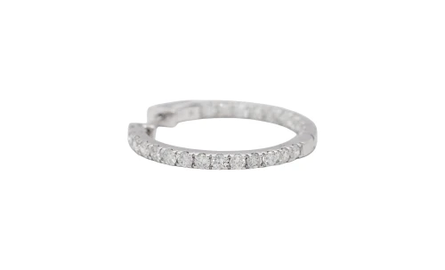 2.00ct Natural Diamond & 10ct White Gold Hoop Earrings ( 26.5mm x 2.5mm) 5.92g